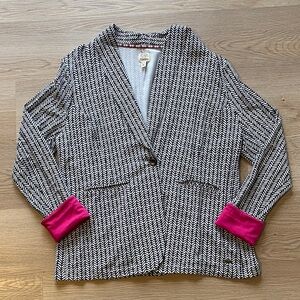 Hatley Black and White Herringbone Relaxed Blazer